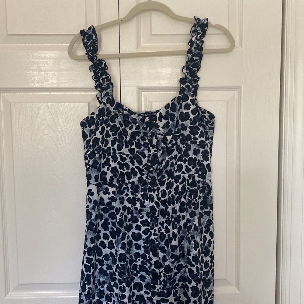 Zara black and grey cheetah print dress size XL